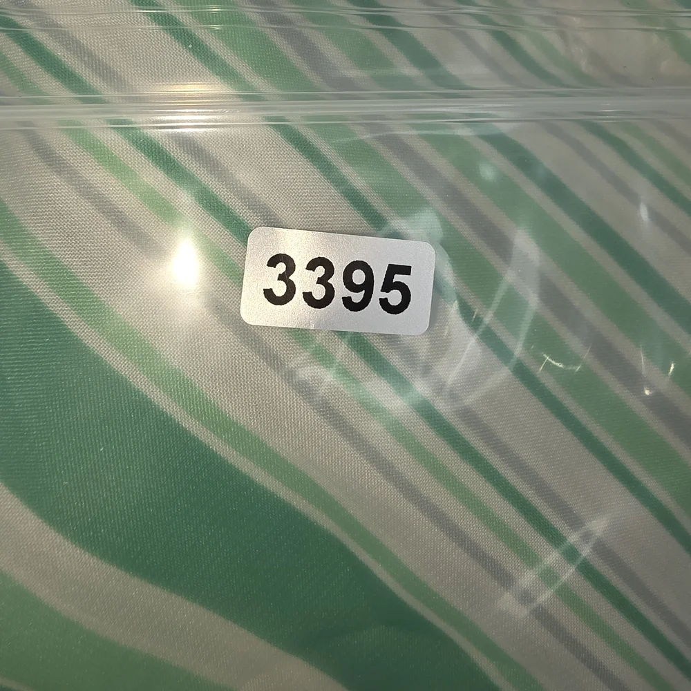 Vintage 60s Cathys Striped Green Tied Structured Head Scarf 3395-Z - Picture 12 of 12